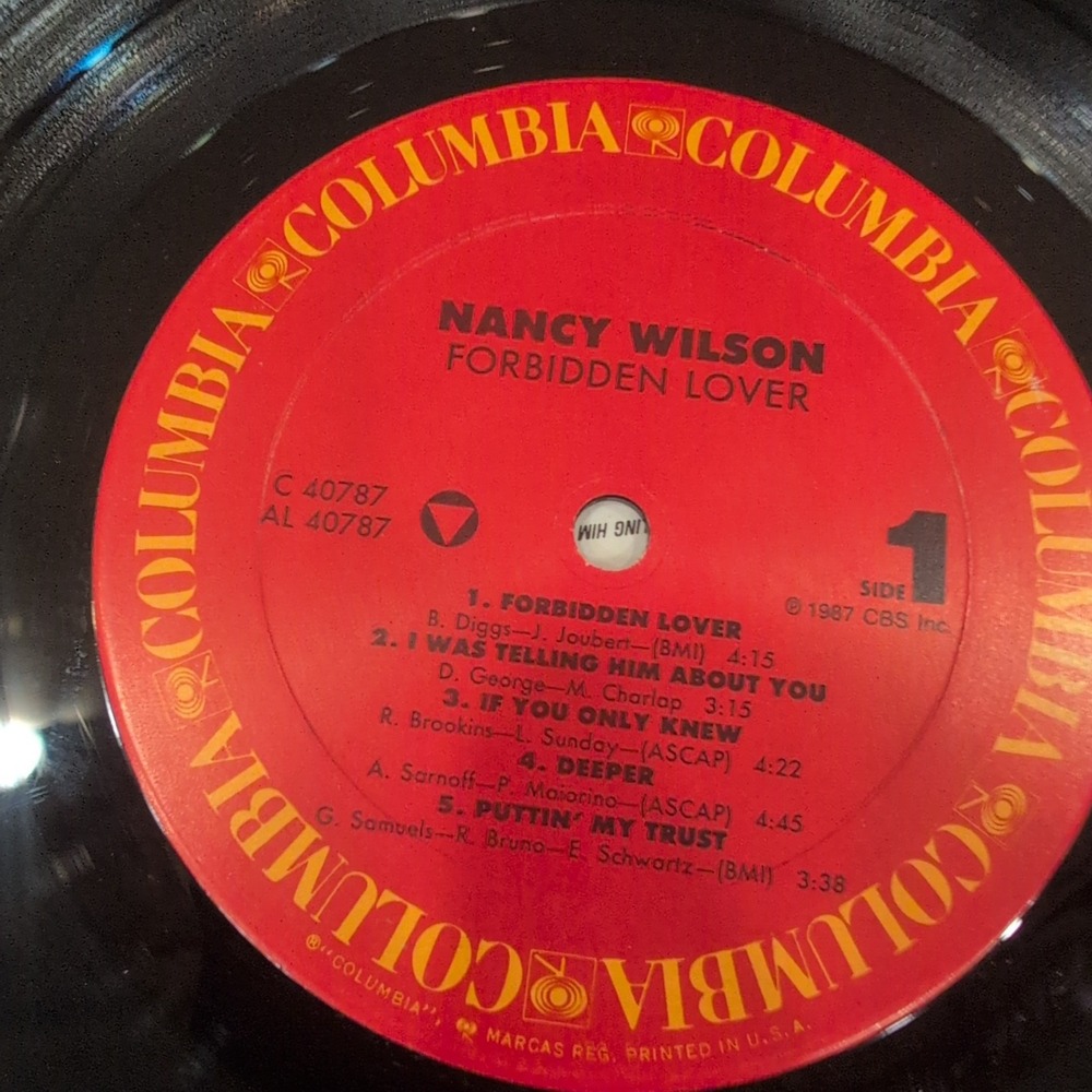 Nancy Wilson Forbidden Lover Vinyl LP Columbia C 40787 Jazz Soul 1987 Album - Picture 4 of 6